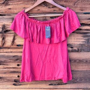 ABERCROMBIE & FITCH | NWT Red Off-Shoulder Top S